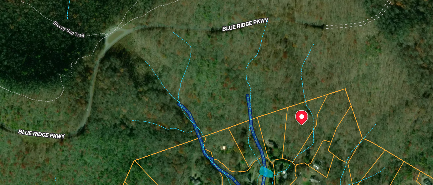 Property in relation to the Blueridge Parkway